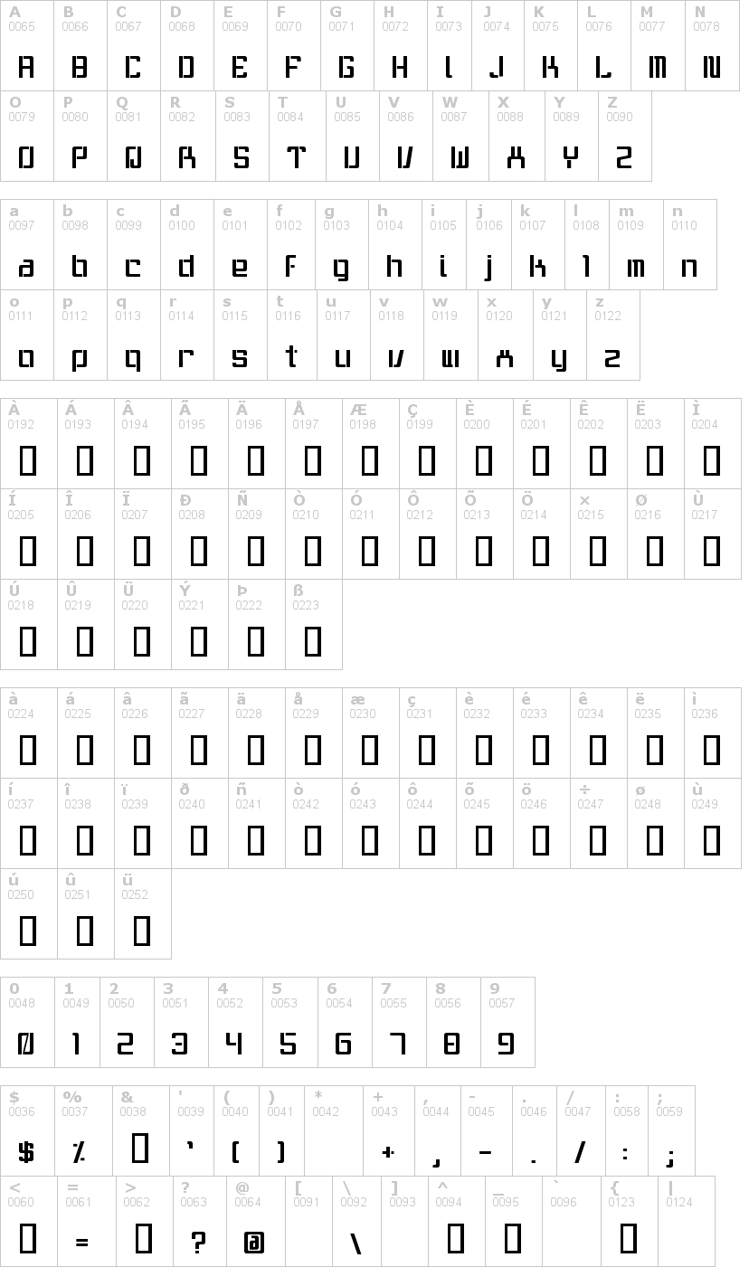 Lettere dell'alfabeto del font it-wasnt-me con le quali è possibile realizzare adesivi prespaziati