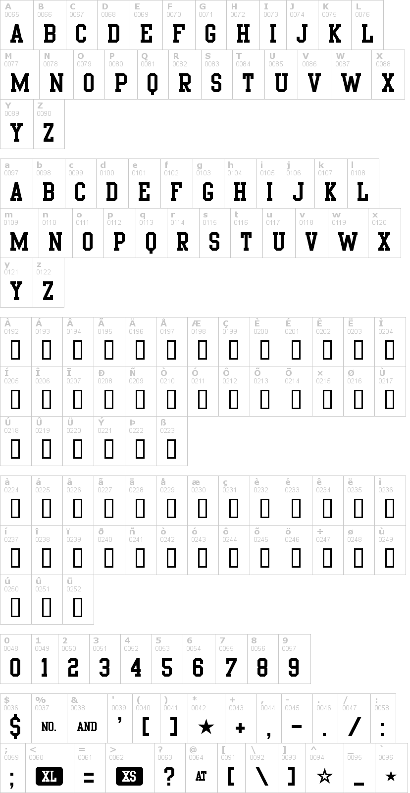 Lettere dell'alfabeto del font porn-star-academy con le quali è possibile realizzare adesivi prespaziati