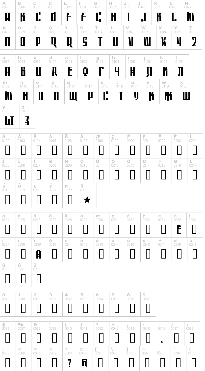 Lettere dell'alfabeto del font saffron con le quali è possibile realizzare adesivi prespaziati