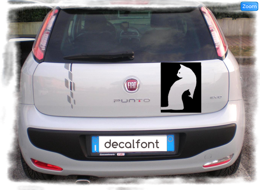 L'effetto dell'adesivo gatti-artistico su una Fiat Punto