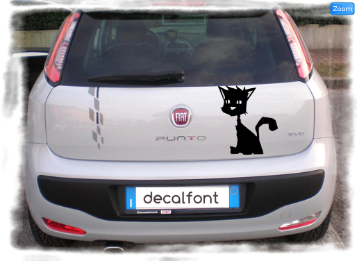 L'effetto dell'adesivo Gatto malinconico su una Fiat Punto