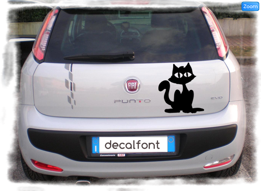 L'effetto dell'adesivo Gatto solitario su una Fiat Punto