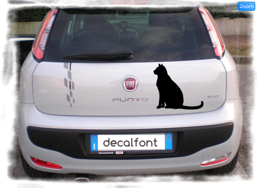 L'effetto dell'adesivo Gatto profilo 2 su una Fiat Punto