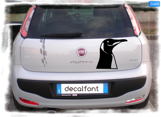 L'effetto dell'adesivo Pinguino 3 su una Fiat Punto