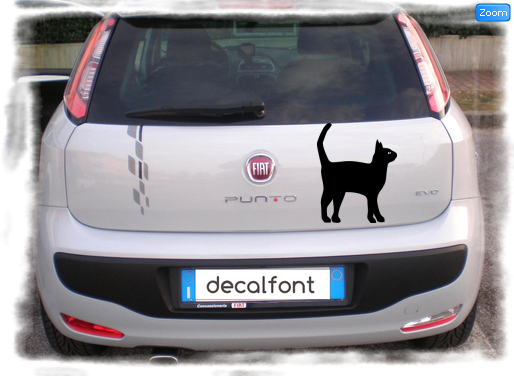 L'effetto dell'adesivo Gatto attento su una Fiat Punto