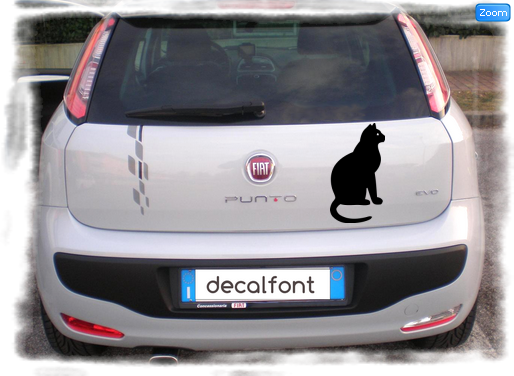 L'effetto dell'adesivo Gatto 2 su una Fiat Punto