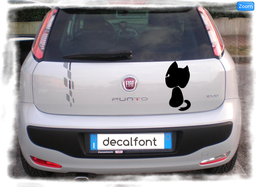 L'effetto dell'adesivo Gatto 7 su una Fiat Punto