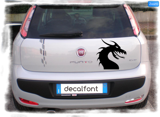 L'effetto dell'adesivo Dragone 2 su una Fiat Punto