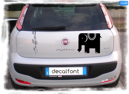 L'effetto dell'adesivo Elefante 2 su una Fiat Punto