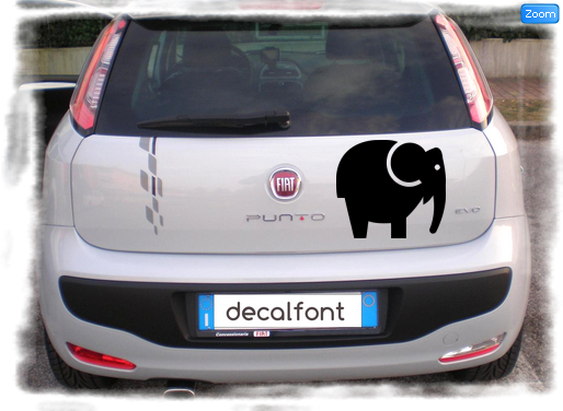 L'effetto dell'adesivo Elefante 5 su una Fiat Punto
