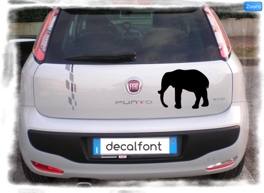 L'effetto dell'adesivo Elefante 6 su una Fiat Punto