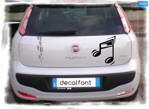 L'effetto dell'adesivo Musica 3 su una Fiat Punto