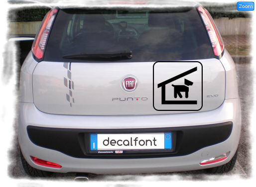 L'effetto dell'adesivo Alloggio cani su una Fiat Punto