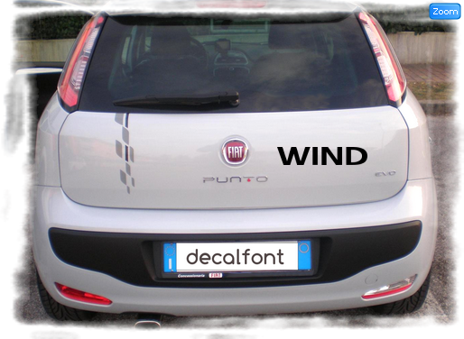 L'effetto dell'adesivo Wind 2 su una Fiat Punto