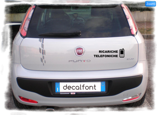 L'effetto dell'adesivo Ricariche Telefoniche 2 su una Fiat Punto