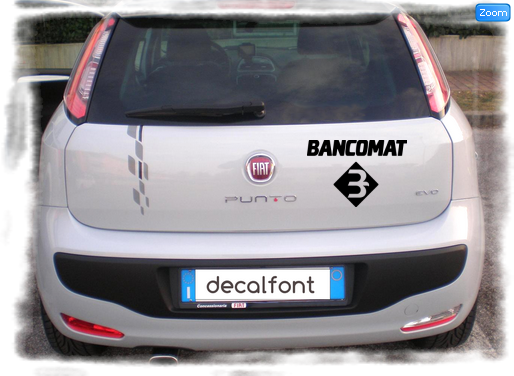 L'effetto dell'adesivo Bancomat 2 su una Fiat Punto