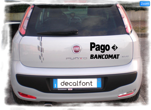 L'effetto dell'adesivo Pagobancomat 2 su una Fiat Punto