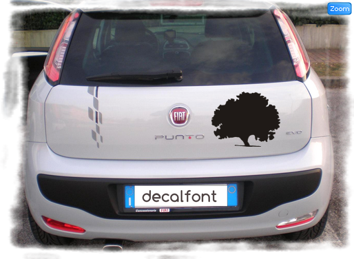 L'effetto dell'adesivo Albero quercia su una Fiat Punto