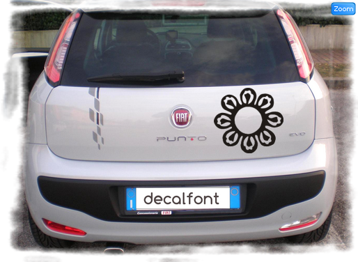 L'effetto dell'adesivo adesivo-fiore2 su una Fiat Punto