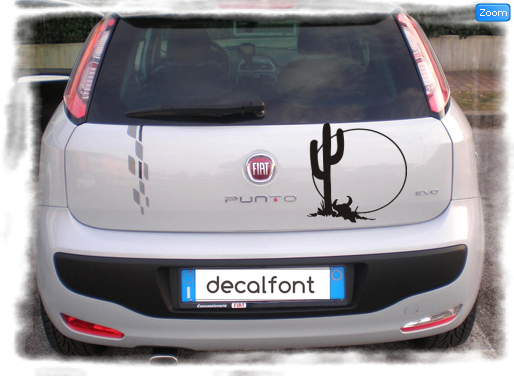 L'effetto dell'adesivo sticker-deserto2 su una Fiat Punto