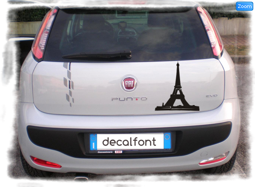 L'effetto dell'adesivo sticker-eifell su una Fiat Punto