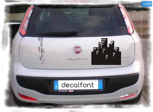 L'effetto dell'adesivo adesivo-metropoli3 su una Fiat Punto