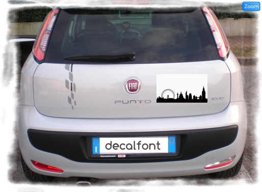 L'effetto dell'adesivo london-sticker su una Fiat Punto