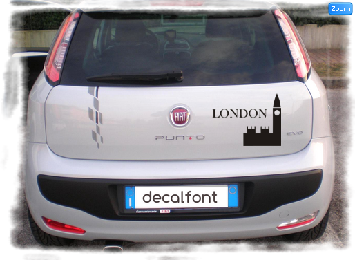 L'effetto dell'adesivo london-adesivo su una Fiat Punto