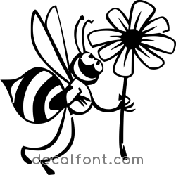 Adesivo stickers-fiore-ape