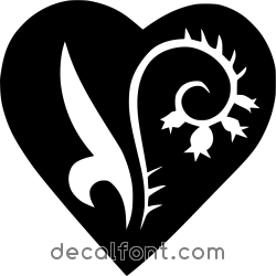 Adesivo fiore-cuore-adesivo