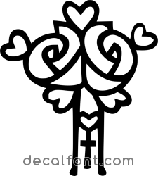 Adesivo rosa-tribale-vetrofania