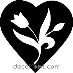 Adesivo tulipano-cuore-vetrofania