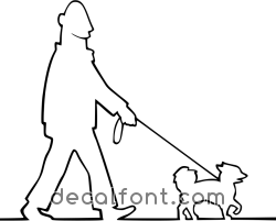 Adesivo Cane a passeggio