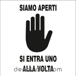 Adesivo Siamo Aperti Uno Alla Volta