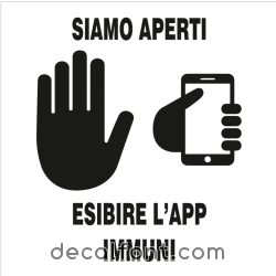 Adesivo Siamo Aperti Con App Immuni