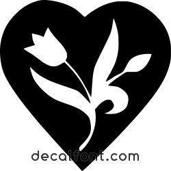 Adesivo tulipano-cuore-vetrofania